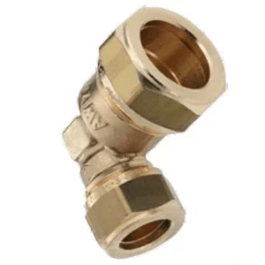 Messing knelfitting knie verloop Ø12mm x Ø15mm