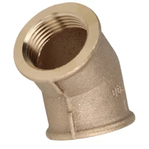 Brons (Viega) schroeffitting bocht 45° 1" bi/bi