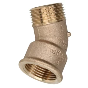 Brons (Viega) schroeffitting bocht 45° 1" bi/bu