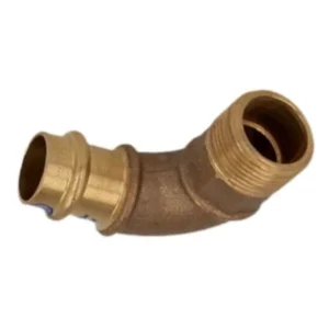 Persfitting brons contour-V bocht 90° 12mm x ½" bu