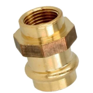 Brons persfitting contour-V schroefbus 15mm x ¾"