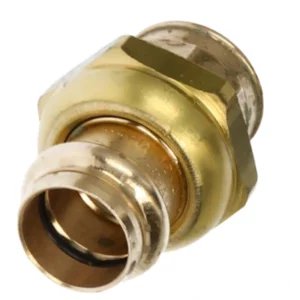 Brons persfitting contour-V schroefkoppeling 12mm x ½" bi