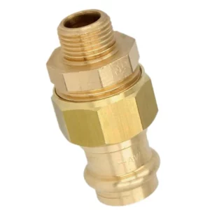 Brons persfitting contour-V schroefkoppeling 12mm x ½" bu
