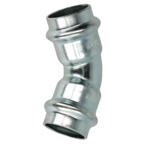 Persfitting staal contour-V bocht 45° 15mm bi/bi