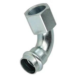 Persfitting staal contour-V verloopbocht 90° 15mm x ½" bi