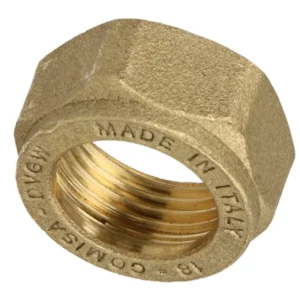 Messing moer voor knelfitting Ø12mm