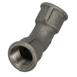 Gietijzer bocht 45° kort ½" bi/bi