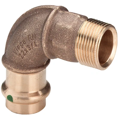 Persfitting Sanpress verloopbocht 90° 12mm x ½" bi/bu
