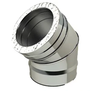 Rookgaspijp RVS DW Ø130-Ø180mm bocht 45°