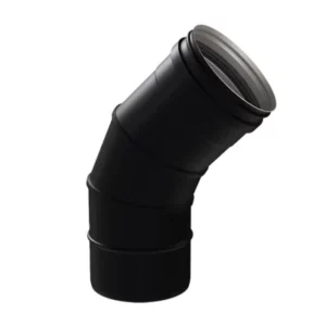 Bocht 45° Ø100mm RVS zwart