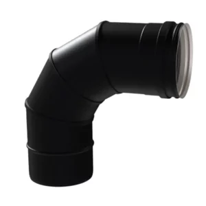 Bocht 90° Ø100mm RVS zwart