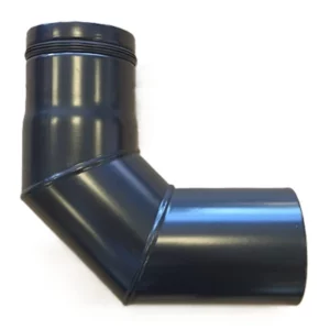 Bocht 90° staal zwart Ø80 Bi/Bi